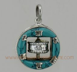42 mm Wall Hanging Prayer Wheel Pendant