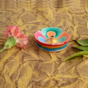 Lotus Painted Wooden Incense Burner
