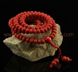 10 mm Flat Chatam Coral 108 Beads Tibetan Buddhist Meditation Prayer Japa Mala