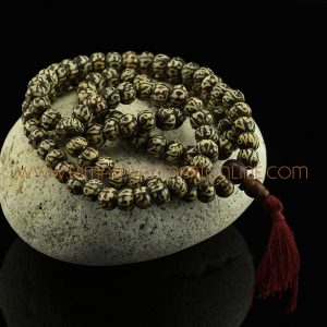 10 mm Om Mane Padme Hum Carved Bone 108 Prayer Beads Meditation Prayer Japa Mala
