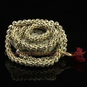 13 mm Carved Yak Bone 108 Beads Meditation Prayer Japa Mala
