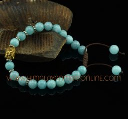 8 mm Blue Onyx 20 Prayer Beads Wrist Mala