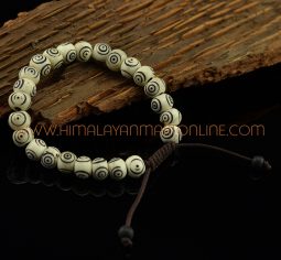 8 mm Bone 24 Prayer Beads Wrist Mala
