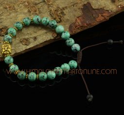 8 mm Green Onyx 18 Prayer Beads Wrist Mala