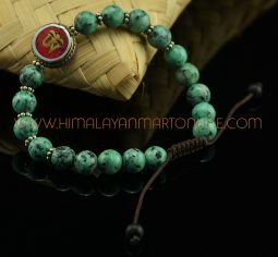 8 mm Green Onyx 18 Prayer Beads Wrist Mala