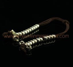 Vajra & Bell White Metal Mala Counters Set