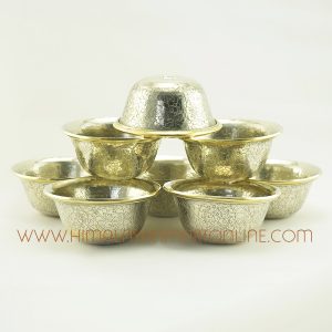 4" White Metal 8 Offering Bowls Set