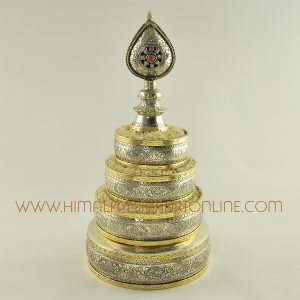 5” White Metal Offering Mandala Set