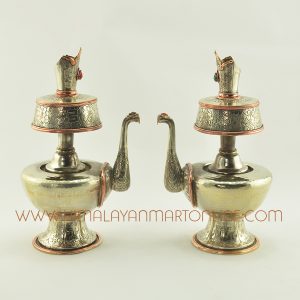 9" White Metal Bhumpa Set