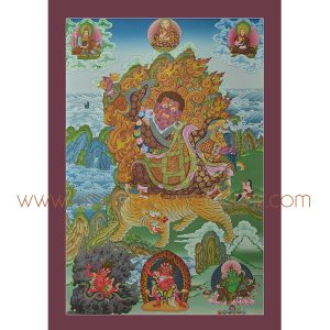 Dorje Drollo: Hand Painted Tibetan Buddhist Thangka Scroll Painting Dorje Drollo: Buddhist Tibetan Thangka Scroll Painting