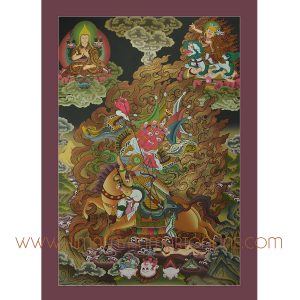 Kache Marpo: Tibetan Buddhist Kache Marpo Thangka Scroll Painting Kache Marpo: Tibetan Buddhist Kache Marpo Thangka Scroll Painting