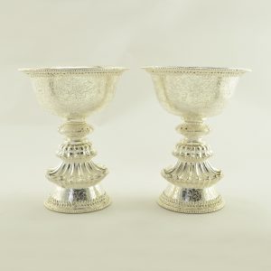 Silver Butter Lamps Set - 4.75"