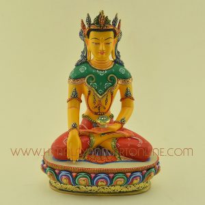 10" Hand Painted Crowned Shakyamuni Buddha Statue