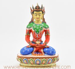 10.5″ Hand Painted Crowned Amitabha Buddha Statue