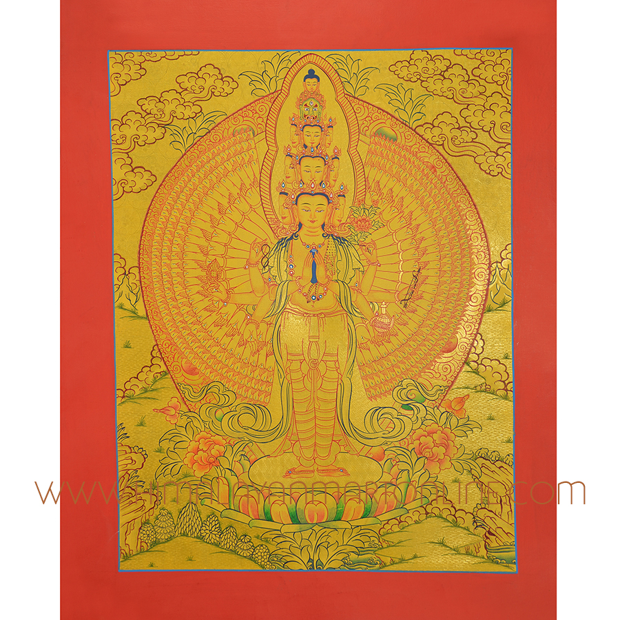 Avalokiteshvara Thangka Scroll Painting