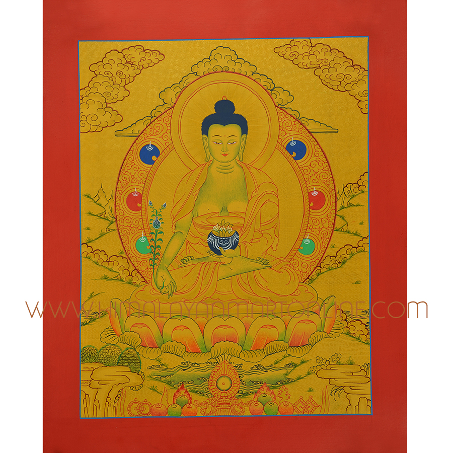 Medicine Buddha Thangka Scroll Painting