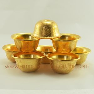 gold plated copper offering bowls set