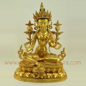 Green Tara Drolma Copper Statue