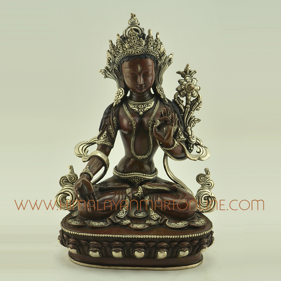 White Tara Dolkar Copper Statue
