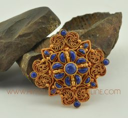 Gold Plated Bishwa Bajra Ghau Gau Prayer Box Pendant