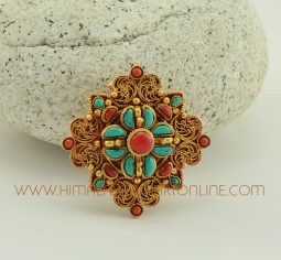 Gold Plated Crossed Dorje Ghau Gau Prayer Box Pendant