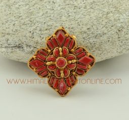Gold Plated Crossed Vajra Ghau Gau Prayer Box Pendant