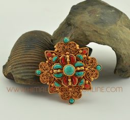 Gold Plated Crossed Vajra Ghau Gau Prayer Box Pendant