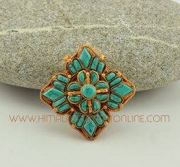 Gold Plated Double Vajra Ghau Gau Prayer Box Pendant