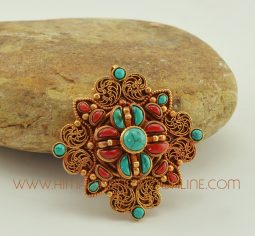 Gold Plated Vishwa Vajra Ghau Gau Prayer Box Pendant