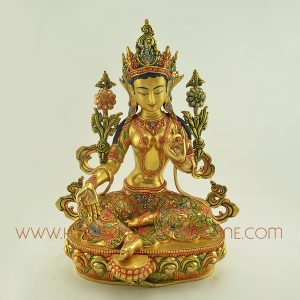 Green Tara Drolma Copper Statue