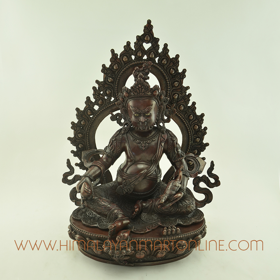 Yellow Dzambala Kubera Copper Statue