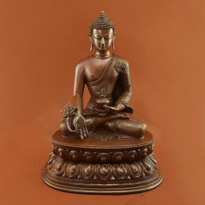 hand Carved Medicine Buddha Menla Copper Statue