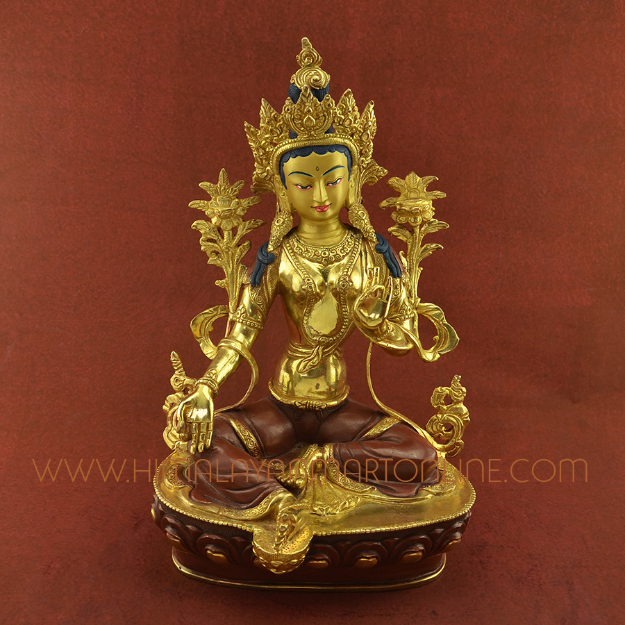 Green Tara Dolma Copper Statue