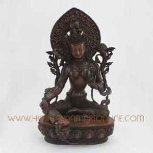 Hand Carved Green Tara Dolma Copper Statue