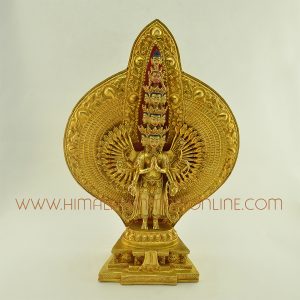 Avalokitesvara Chenrezig Hand Carved Copper Statue