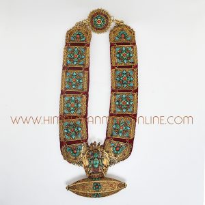 Hand Carved Tibetan Jewelry Buddhist Necklace Gold Plated Copper