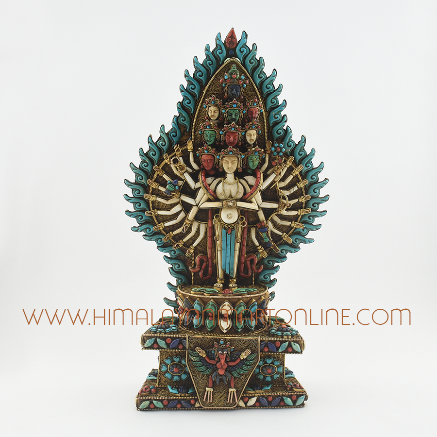 1000 Armed Avalokiteshvara Chenrezig Copper Sculpture