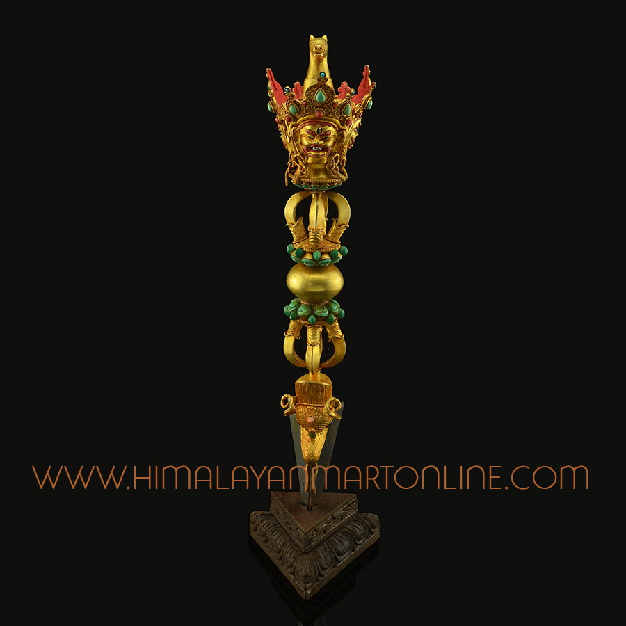 Hand Carved Copper Phurwa Ritual Dagger
