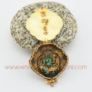 Black Mahakala Ghau & Green Tara Pendant Prayer Box Black Mahakala Ghau & Green Tara Pendant Prayer Box