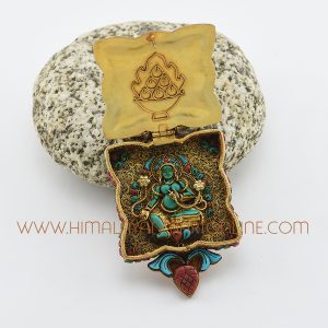 Chhepu & Green Tara Silver Ghau Pendant Prayer Box Chhepu Ghau / Pendant / Prayer Box
