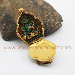 Hand Made Manjushri & Medicine Buddha Silver Ghau Pendant Prayer Box Manjushri & Medicine Buddha Ghau Pendant