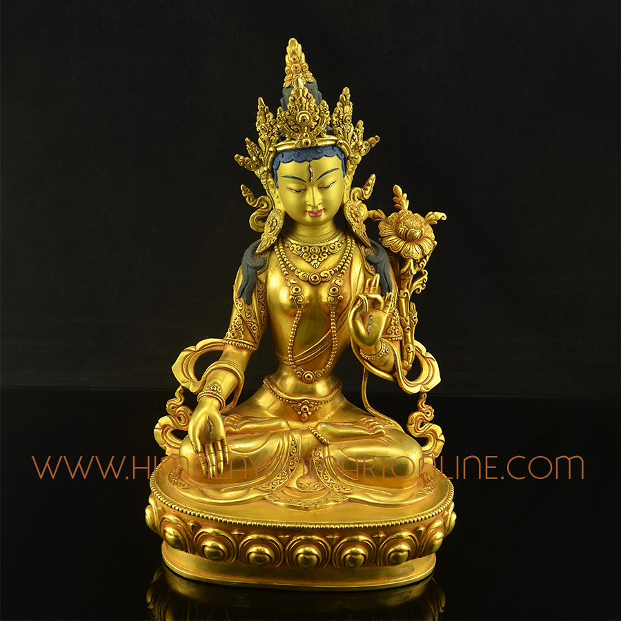 White Tara Dolkar Copper Statue