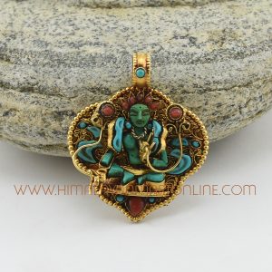 Hand Made Green Tara Silver Pendant Green Tara Pendant