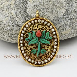 Hand Made Kamala – Lotus Flower Pendant from Patan, Nepal Kamala – Lotus Flower Pendant