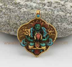 Chenrezig Silver Pendant