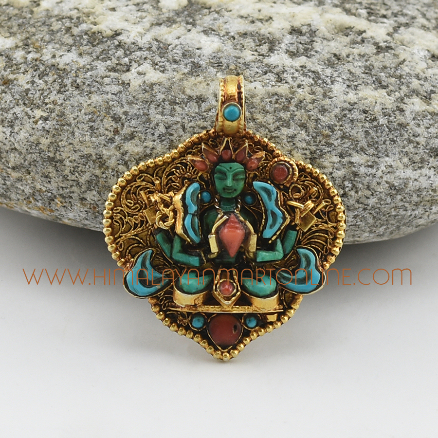 Chenrezig Silver Pendant