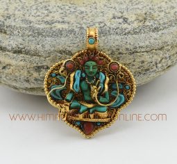 Green Tara Silver Pendant