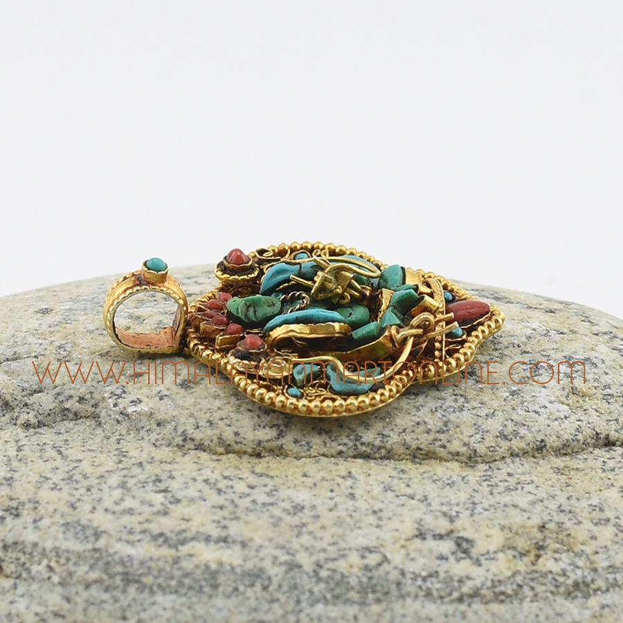 Hand Made Green Tara Silver Pendant