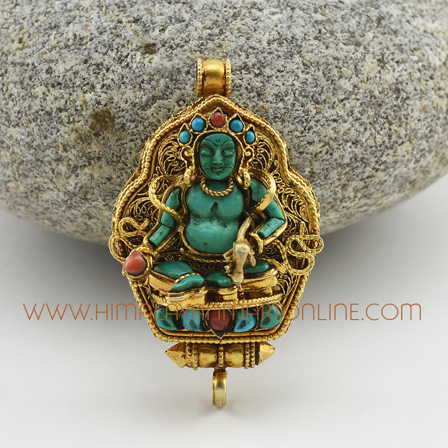 Yellow Jambhala Silver Ghau Pendant