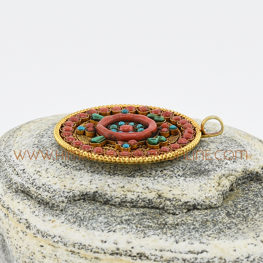 Dharma Wheel Silver Pendant